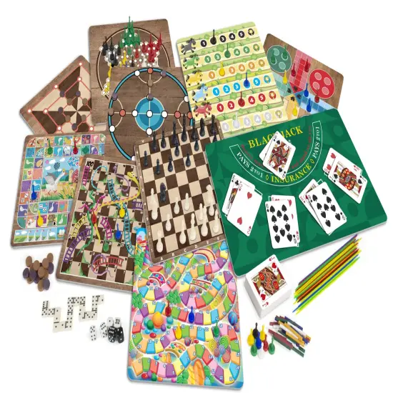 Merchant Ambassador: 365 Games - Classic Strategy Board & Card Games, All-In-1 Box, Traditional Game for Each Day of Year, Family Ages 6+, 1-8 Players {5}
