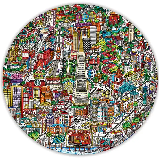 Spin Flip Puzzle: Charles Fazzino 2L- 14 Rings - 2-In-1: Double-Sided Puzzle, Spin-Flip-Solve, 360 Degress Of Puzzling, Fidget Toy, Adults & Kids 8+ {6}