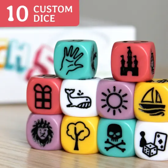 Synapses Games: Match 5, Word Matching Game, FIND Links, Create Connections - 3 Minutes to Create Links for 10 Different dice Combinations, Interactive Family Fun, Easy Rules, up to 2-8 Players {5}