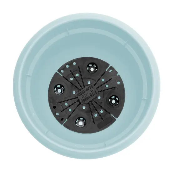 Bloem Ariana Pot Planter: 16" - Misty Blue - Durable Resin Pot, Indoor and Outdoor Use, Gardening, Self Watering Disk Included, 6 Gallon Capacity {3}