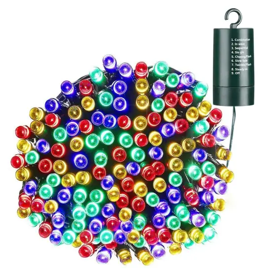 Joomer Battery Christmas String Lights, 66ft 200LED Fairy Lights Battery Operated Timer 8 Modes Waterproof for Outdoor Home Garden Party Holiday Christmas Trees Decoration (Multicolor) {1}