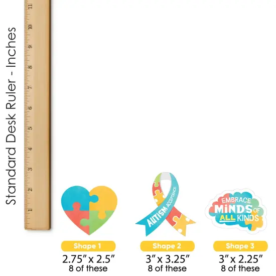 Big Dot of Happiness Autism Acceptance Decor - Small DIY Awareness Paper Cut-Outs - 24 Count {5}