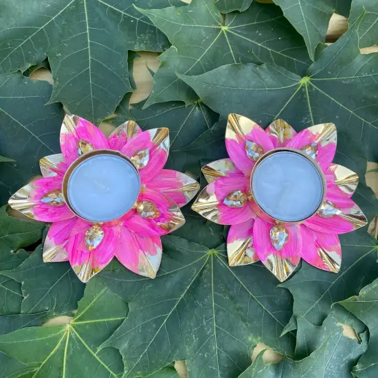 Lotus Tealight Candle Holder Festival of Light Decorative T-light Holder for Diwali Christmas Hanukkah Thanksgiving Gift Floral Candle Holder for Centerpiece Dining Table Home Decor {7}