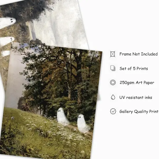 5Pcs Halloween Wall Art Prints - Unframed {2}