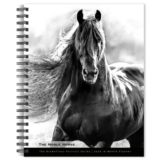 The BrownTrout Portrait Series: The Noble Horse | 2026 6x7.75 Inch Spiral-Bound Wire-O Weekly Engagement Planner Calendar | New Image Every Week {1}