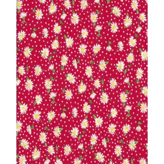 Polka Dot Daisies Cotton Fabric | By the Yard | Sewing and Crafting | 44 inches wide {1}