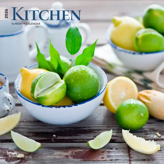 Kitchen | 2026 12 x 24 Inch (Hanging) Monthly Square Wall Calendar | Plastic-Free {1}