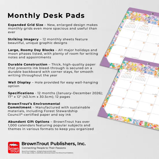 House of Turnowsky OFFICIAL | 2026 17 x 12 Inch Monthly Desk Pad Calendar {5}