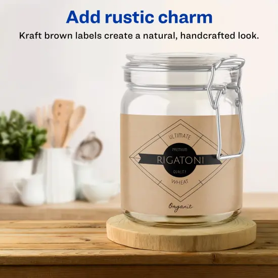 Avery Kraft Brown Rectangle Labels, 8.5" x 11" {2}