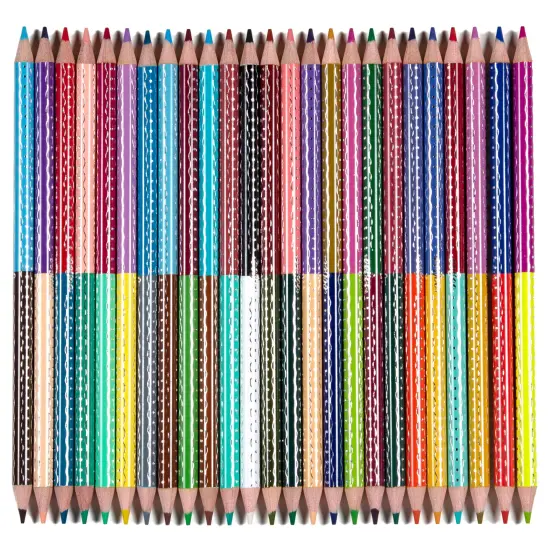 eeBoo Piece & Love: Double-Sided Colored Pencils - Cecilia's - 25pc - 50 Color Set, Silver Foil Design, Floral Storage Tube, Artist-Quality, Adults {3}