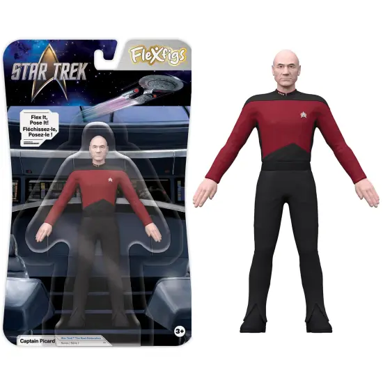 FleXfigs: Captain Kirk & Captain Picard - 2 Character Pack - Articulated Action Figures, Flex It - Pose It!, Collectible Toy Miniatures, Kids Ages 3+ {5}