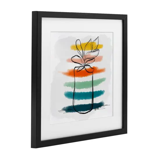 Stupell Industries Plant with Color Streaks Framed Print Under Glass, design by Beki Marquardt {3}