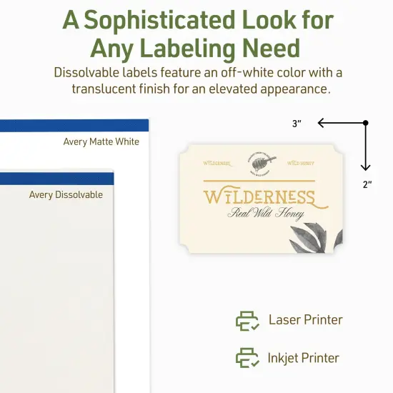 Avery Dissolvable Labels, 2" x 3" Rectangle Scalloped {4}