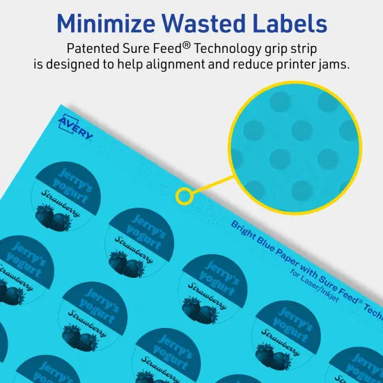 Avery Bright Blue Paper Labels, 1.25" Diameter Round {4}