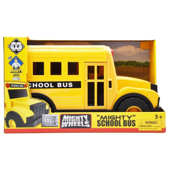 Mighty Wheels: 16" Mighty School Bus - Yellow - Transportation Toy Vehicle, Realistic Opening Front & Back Doors, Durable Indoor-Outdoor Play, Kids 3+ {1}