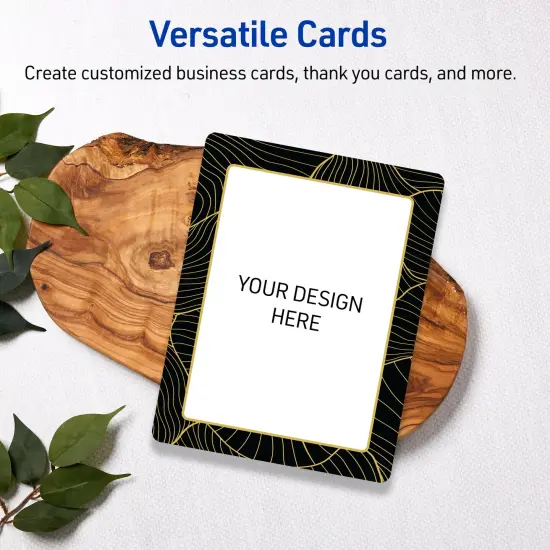 Avery Printable Rounded Corner Postcards with Sure Feed Technology, Pre-Printed Black Border with Gold Pattern, Matte White, 4.25" x 5.5", Laser & Inkjet Compatible, 20 Total {6}