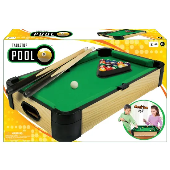 Ambassador Games: Tabletop Pool - 20" - Compact Traditional Billiards Arcade Game, Quality Wood, Mini Classic Game Set, Adults & Kids 3+, 2 Player {1}