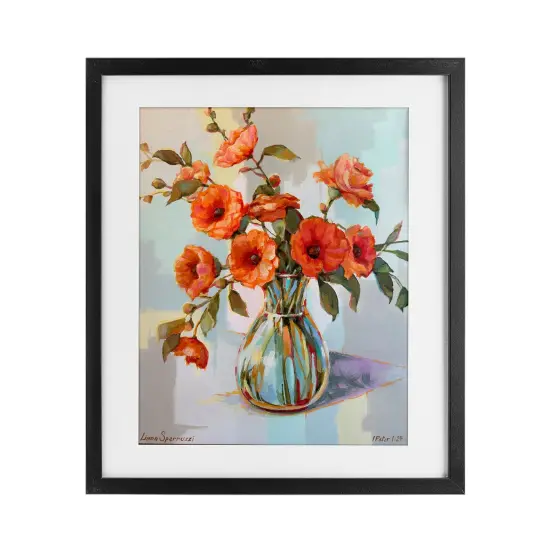 Stupell Industries Camellias From The Garden Framed Print Under Glass, design by Linda Sperruzzi {1}
