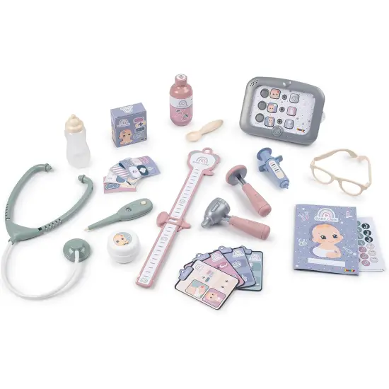 Smoby: Baby Childcare Center - Pastel - 24 Medical Toy Accessories, Pediatrician Doctor Roleplay, Doll Care, Interactive Pretend Play Set, Kids Age 3+ {6}
