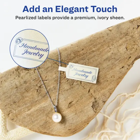 Avery Pearlized Ivory Barbell Labels with Sure Feed Technology, .5" x 2.5" {2}