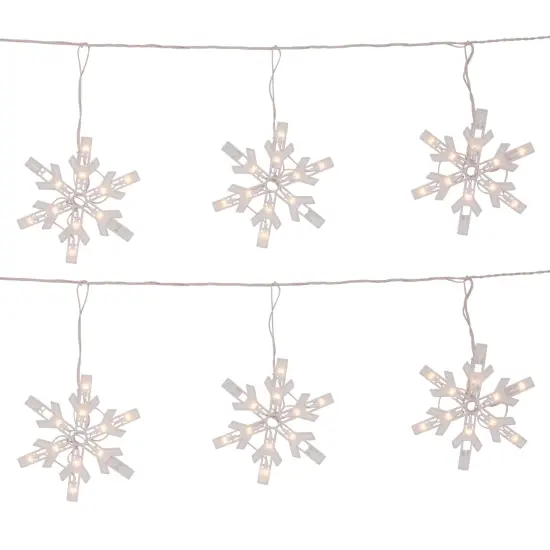 Northlight Twinkling Icicle Snowflake Christmas Lights - Clear - 8.6' White Wire - 100ct {3}