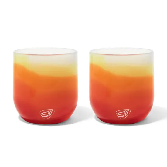 Silipint: Stemless Wine Glasses 12oz: 2 Pack - Marigold - Silicone Unbreakable Cups, Hot & Cold Drinks, Dishwasher-Microwave-Freezer-Oven Safe {1}