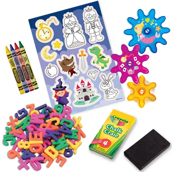 Crayola: Ready-To-Create: Magnetic Board Playset - Purple, Fairy-Tale Themed - Double-Sided, Dry-Erase/Chalk, Letters-Numbers, Stickers, Gears, Kid 3+ {4}