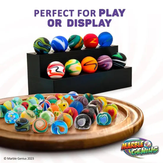 Marble Genius Collectors Marbles, Scribble Design, 16mm (⅝ Inch), 10 Handmade Glass Marbles, Gifts for Marble Lovers, Gifts for Kids Ages 3-14 {4}