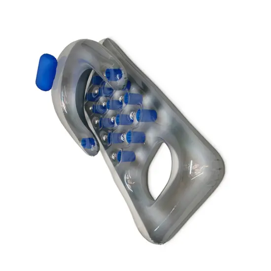 Swim Central 66" Inflatable Blue and Silver French Pocket Swimming Pool Lounger {4}