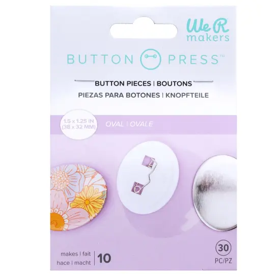 We R Button Press Refill Pack 30/Pkg-Small Oval Button Pin Back, Makes 10 Pin {1}