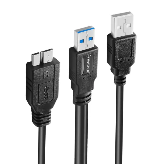 Insten USB A to Micro B USB 3.0 Y Cable, Black {3}