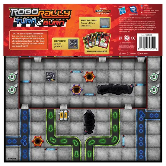 Renegade Game Studios: Robo Rally: Turn & Burn Expansion - Racing Board Game, New Elements & Radiation Cards, Ages 12+, 2-6 Players, 45-90 mins {3}