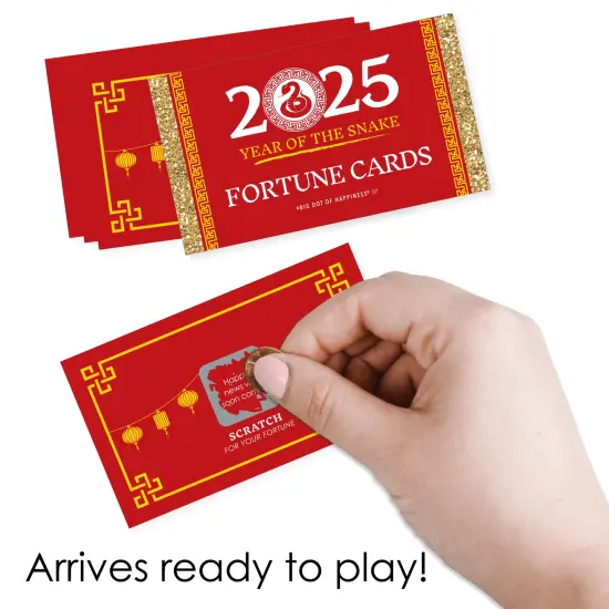 Big Dot of Happiness 2025 Year of the Snake - Lunar New Year Game Scratch Off Fortune Cards - 22 Count {3}