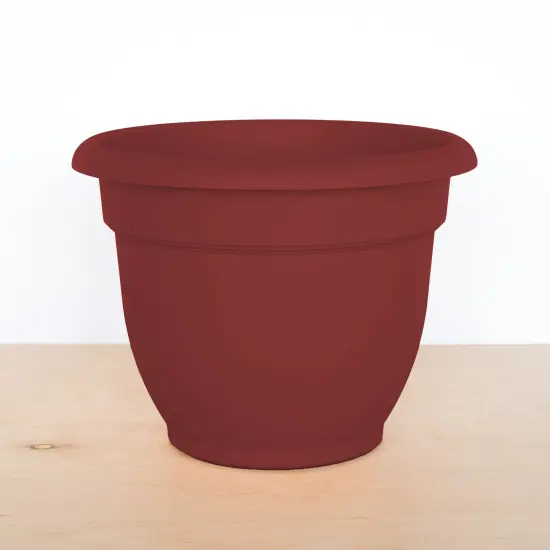 Bloem Ariana Pot Planter: 12" - Burnt Red - Durable Resin Pot, Indoor and Outdoor Use, Gardening, Self Watering Disk Included, 3 Gallon Capacity {4}