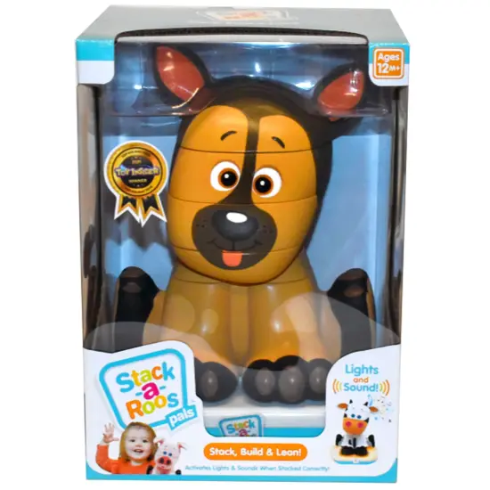 Stack-a-Roos Pals: Shepherd Puppy - Lights & Sounds, 5pc Stacking Animal Tower, Build & Learn To Count, Nesting STEM Toy, Baby-Toddlers Ages 12 mo+ {5}