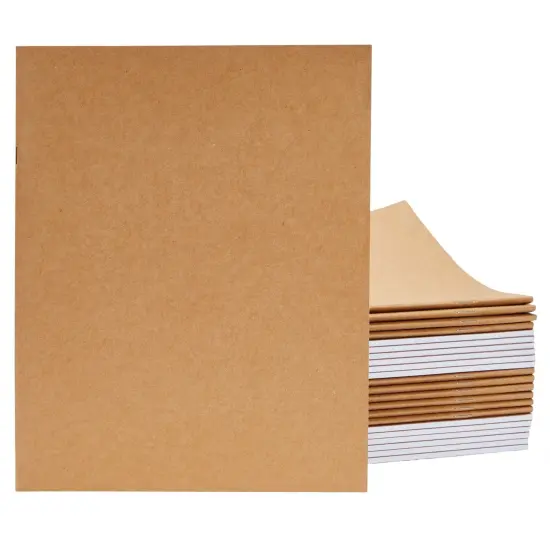 24 Pack Blank Notebook Bulk, Brown Unlined Kraft Paper Journals for Kids Drawing, Sketching, Sketchbooks for Students to Write Stories, Classroom Supplies - A4 8.5x11 inch Letter Size Large {7}
