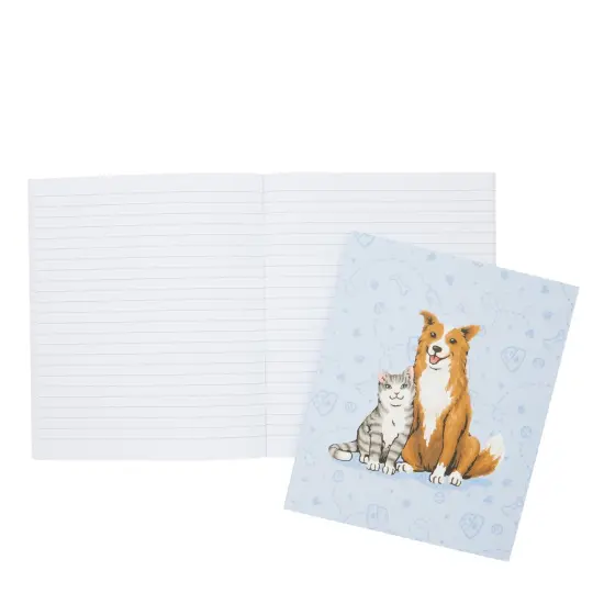 4 Pack Cat and Dog Veterinarian Journal with Paw Prints, Lined Pink/Blue Notebooks for Veterinary Gifts (6.75 x 8.25 In) Multicolor {5}