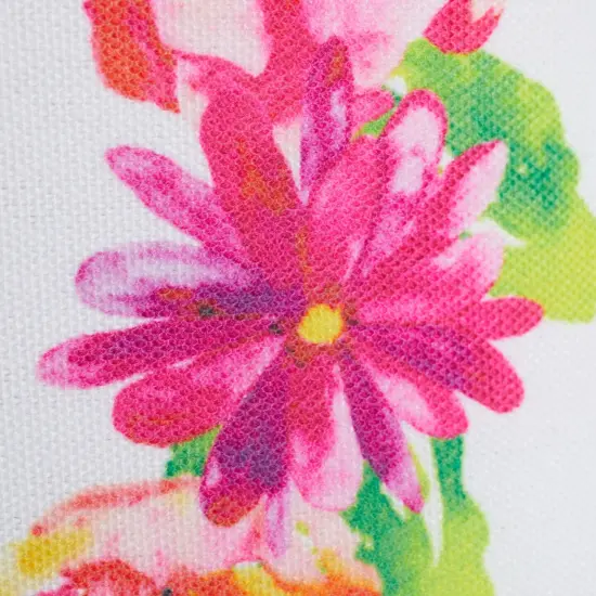 Set of 2 Reusable Monogram Letter D Personalized Canvas Tote Bags for Women, Floral Design (29 Inches) White {4}