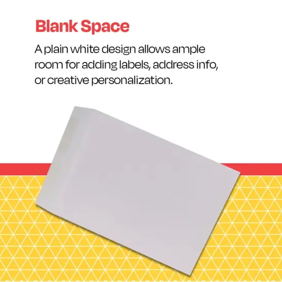 School Smart No Clasp Envelopes with Gummed Flap, 9 x 12 Inches, White, Pack of 100 {5}