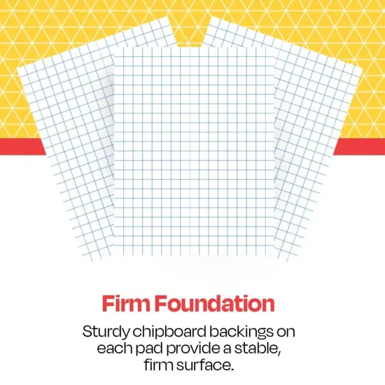 School Smart Graph Paper Pad, 8-1/2 x 11 Inches, 1/4 Inch Ruling, 50 Sheets, Pack of 12 Pads {3}