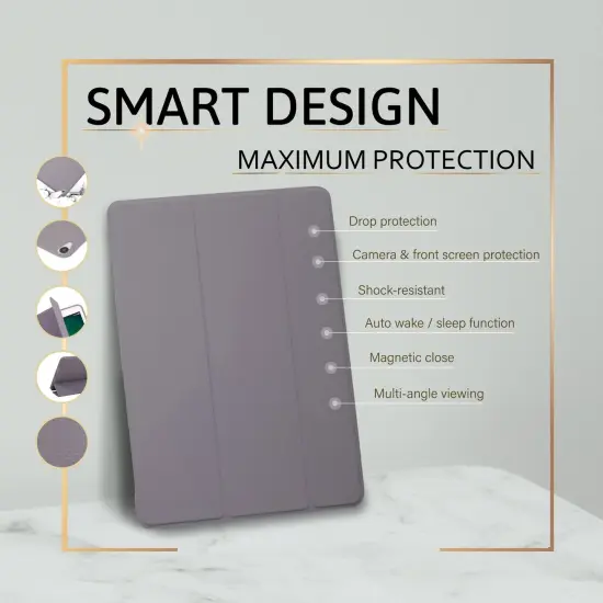 Insten - Tablet Case Compatible with iPad Air 3, Pro 10.5", Liquid Silicone, Frosted Back, Auto Sleep/Wake, Pencil Charging, Grey Purple {2}