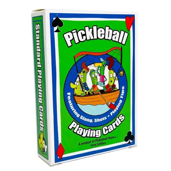 Pickleball Slam: Playing Cards - Classic Deck Featuring Slang, Shots & Playing Tips, 52 Standard Cards For Various Games, Fun Cartoon Illustrations {1}