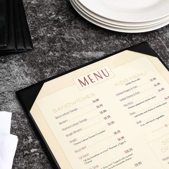 Juvale Black Restaurant Menu Cover Holders (7.8 x 13.8 In, 12 Pack) {3}