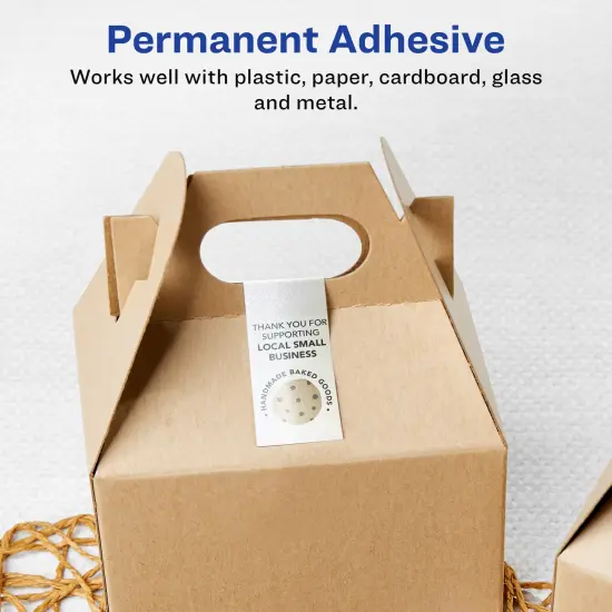 Avery Pearlized Ivory Rectangle Labels, 11" x 3" {3}