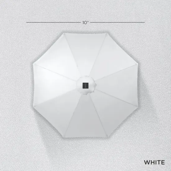 Best Choice Products 10ft Solar LED Lighted Patio Umbrella w/ Tilt Adjustment, UV-Resistant Fabric White {4}