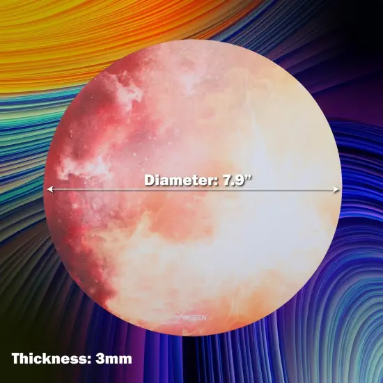 Insten Galaxy Mouse Pad Round Mars, Non Slip Rubber Base, Smooth Surface Mat, For Home Office Gaming Yellow {5}