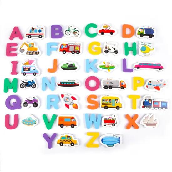 Crayola: ABC Matching Magnet Set &ndash; Vehicle-To-Go - 52pc Alphabet & Image Foam Magnets, Classroom & Home Education, Spelling-Learning, Toddler Kids 3+ {4}