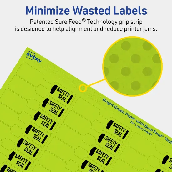 Avery Bright Green Paper Labels, 0.5" x 2.5" Barbell {4}