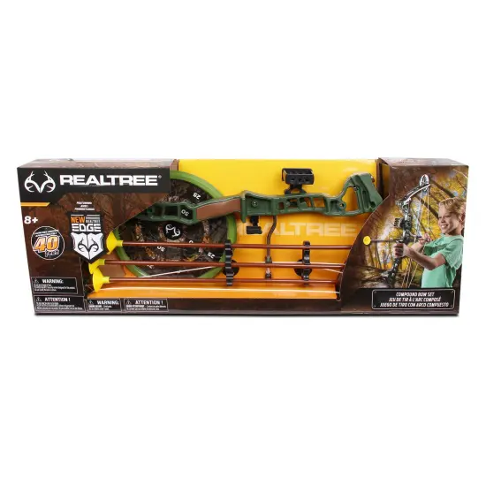RealTree: Toy Compound Bow Set - 30" - Green-Brown-Camo - 3ct Suction-Tipped Arrows, Target, Ergonomic Grip, Shoots Up to 40ft, Archery, Kids Ages 8+ {3}