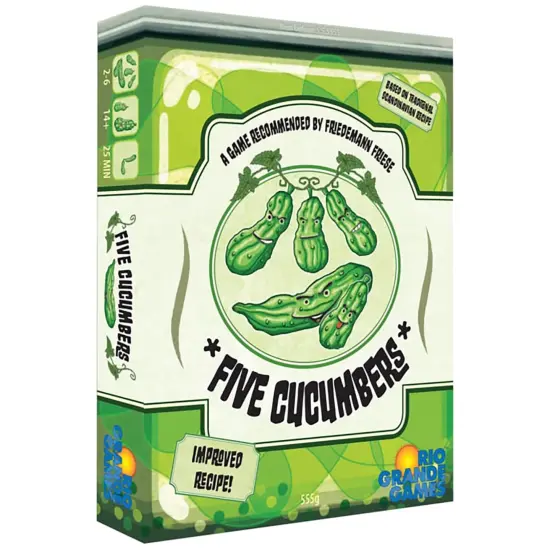 Rio Grand Games: Five Cucumbers - Trick Taking Card Game, Agurk Variant, Competitive Play, Avoid Getting The Cucumber, Ages 14+, 2-6 Players, 30+ Mins {1}